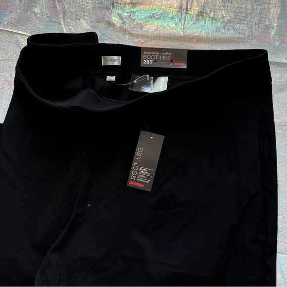 Avenue plus size pull on boot leg pants.  Black.  Size 28T NWT - Picture 5 of 9